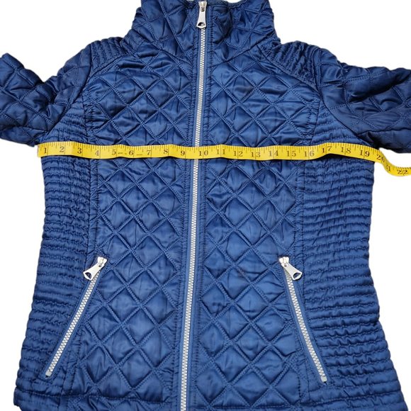 Marc New York Andrew Marc Navy Quilted Puff Jacket Zipper Pockets XS - Picture 10 of 12